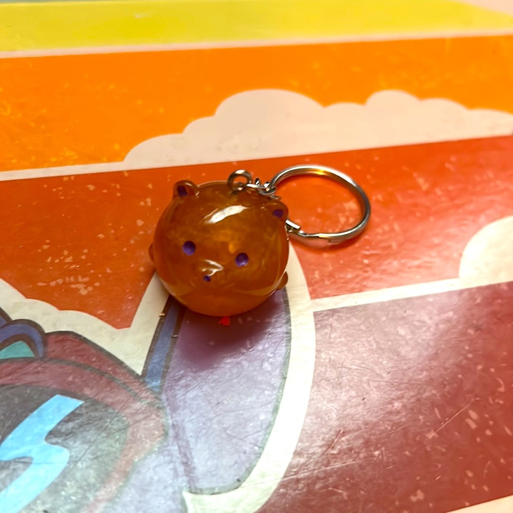 Maple colored Bear animal keychain